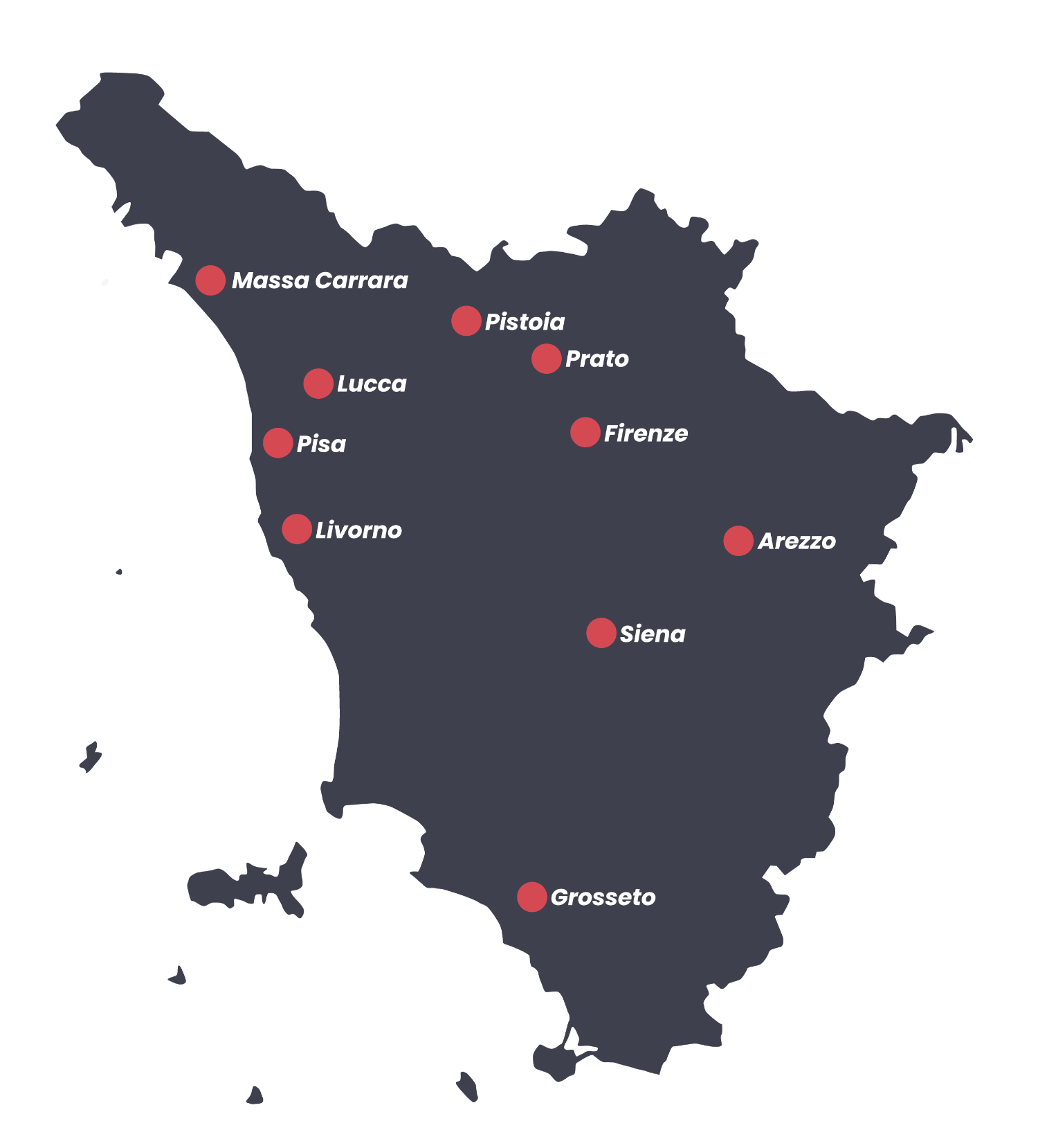 Frequenze Radio Toscana mappa